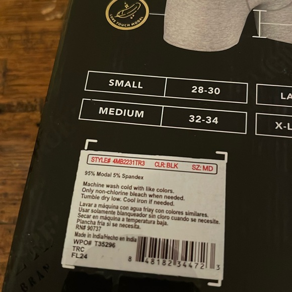 True Religion ALL BLACK MODAL Boxer Briefs MEDIUM - Picture 6 of 7